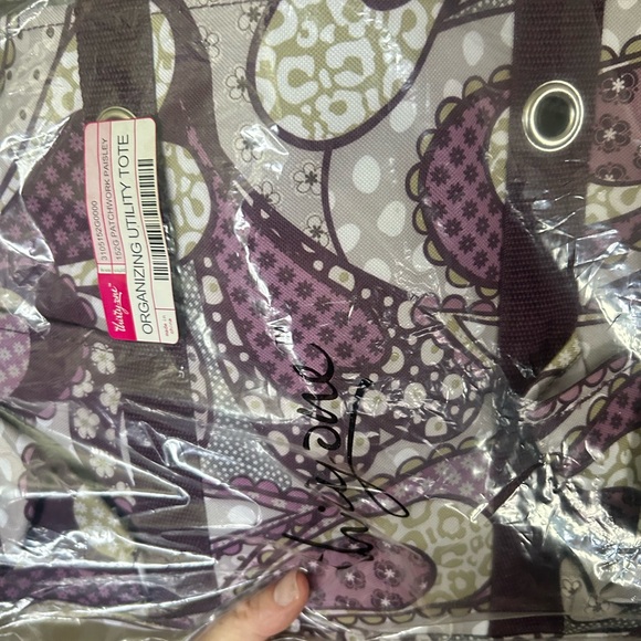 Thirty-One Paisley Utility Tote in Purple and Green - Picture 2 of 3